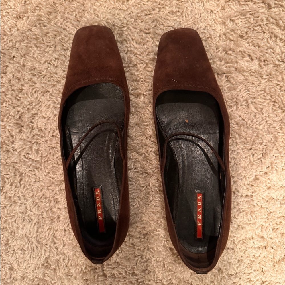 Prada women’s brown suede Maryjane